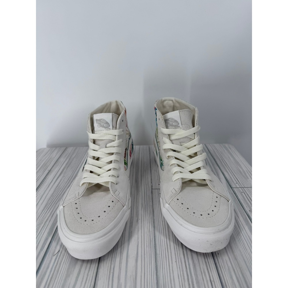 Vans Sk8-Hi Tapered Floral Bouquet High Top Sneakers Cream Ivory Suede Women 9.5 - Picture 11 of 12